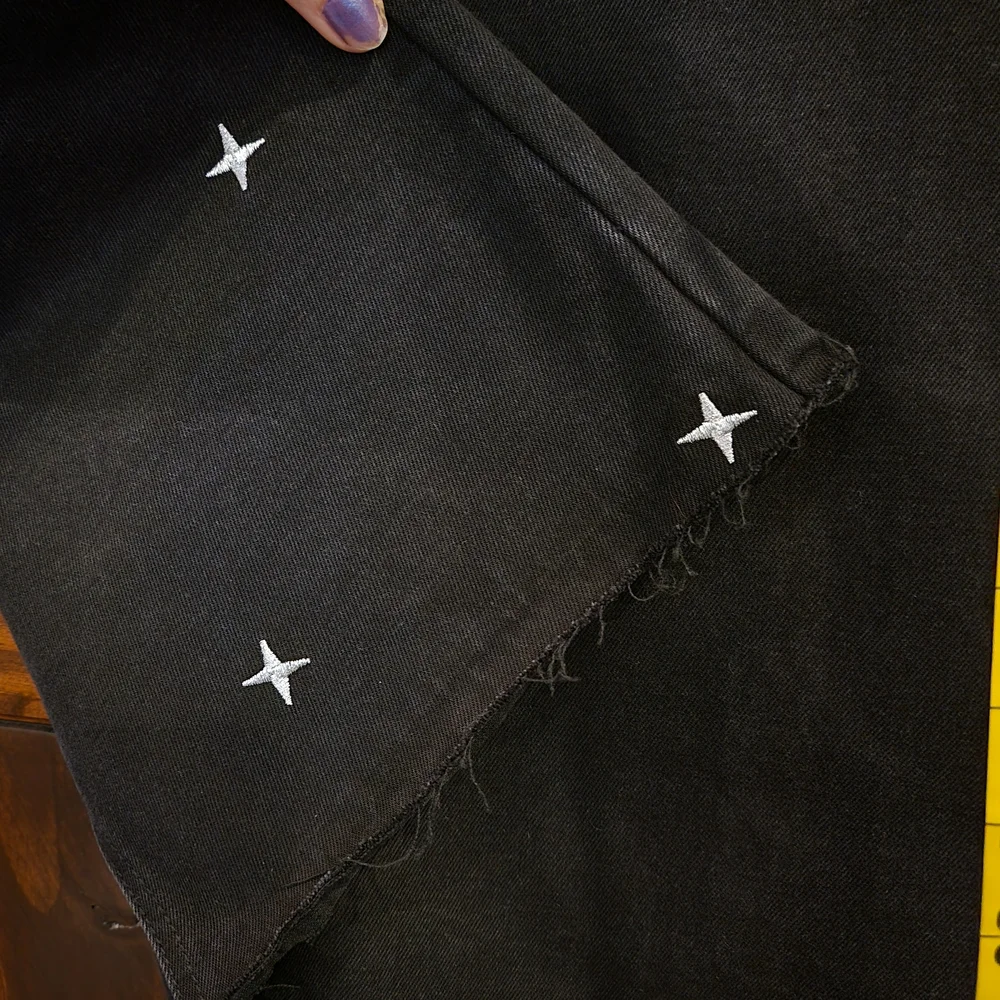 Indigo Rein Black Jean Skirt. Star Embellished - Picture 13 of 13